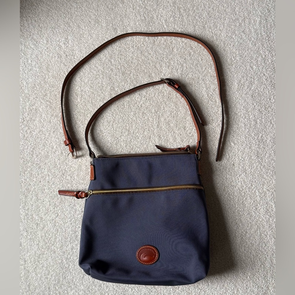 Dooney & Bourke Nylon Crossbody or Shoulder Bag - Navy with leather trim